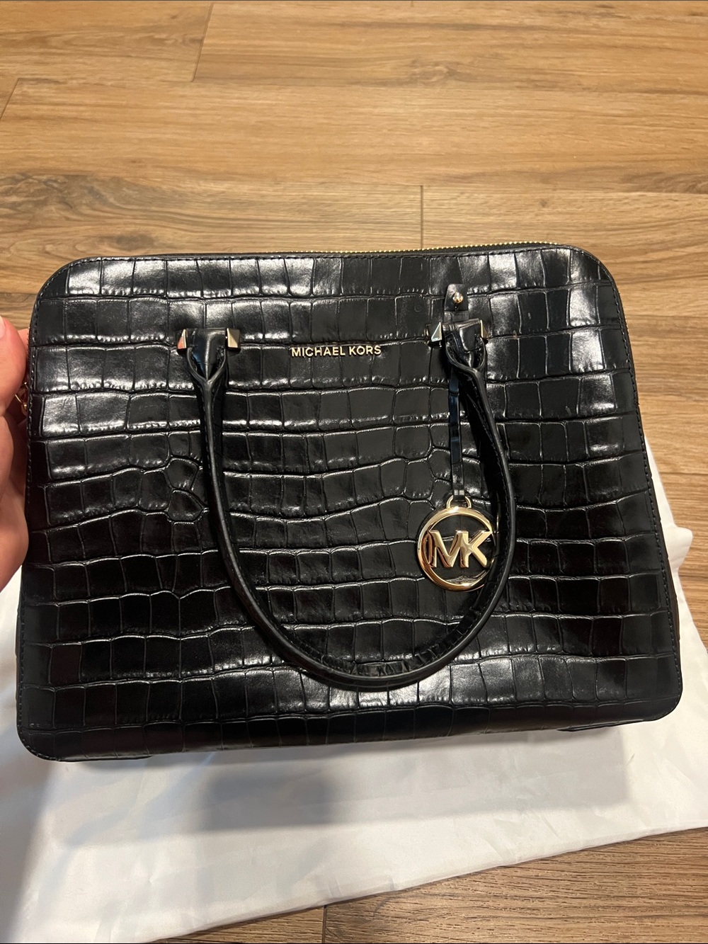 Michael Kors Houston Bag: Black Croc